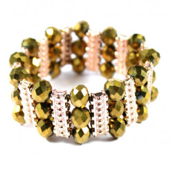 Bracelet fantaisie pierres à facettes cuivre