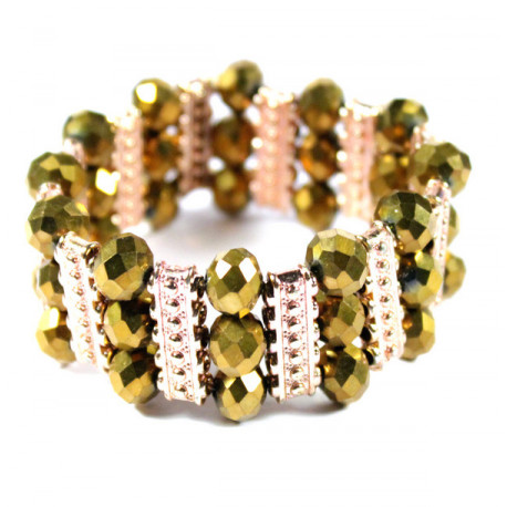 Bracelet fantaisie pierres à facettes cuivre