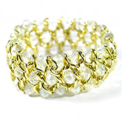 Bracelet fantaisie pierres et or