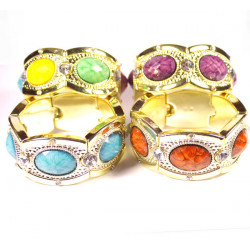 Bracelet fantaisie pierres strass élastique