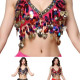 Top de danse orientale multicolore à pastilles et strass