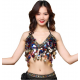 Top de danse orientale multicolore à pastilles et strass