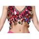 Top de danse orientale multicolore à pastilles et strass