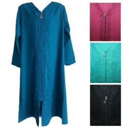 Djellaba fille classique avec fermeture et strass