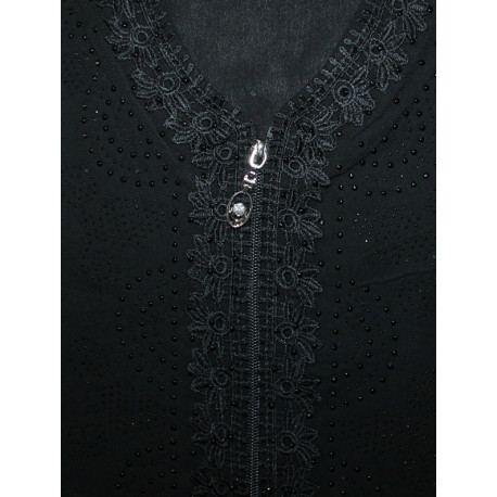 Djellaba fille classique avec fermeture et strass