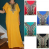 Djellaba Femme décor traditionnel noir et or