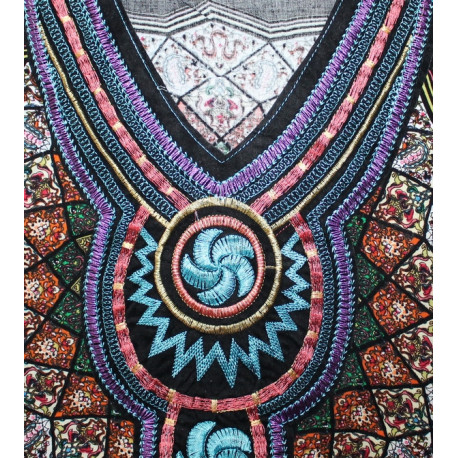 Djellaba femme manches courtes inspiration ethnique