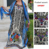 Robe colorée orientale imprimé léopard et paillettes + foulard gratuit