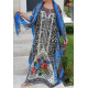 Robe colorée orientale imprimé léopard et paillettes + foulard gratuit