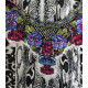 Robe colorée orientale imprimé léopard et paillettes + foulard gratuit