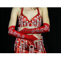 Gants de bras de danse orientale rouge