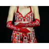 Gants de bras de danse orientale rouge