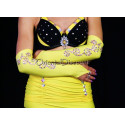 Gants de bras de danse orientale jaune