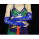 Gants de bras de danse orientale bleu roy