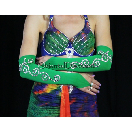 Gants de bras de danse orientale vert