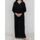 Djellaba Femme noire zippée strass