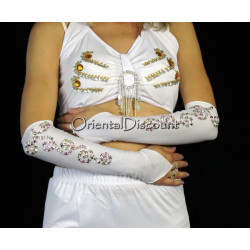 Gants de bras de danse orientale blanc