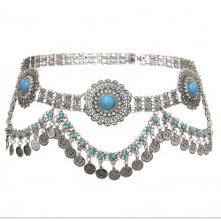Ceinture métallique de danse orientale argent