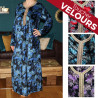 Djellaba femme velours fleuri 