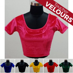 Choli indien Uni Aspect Velours