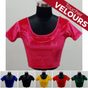 Choli indien Uni Aspect Velours