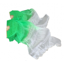 Paire d'éventails ourlés de danse orientale vert et blanc