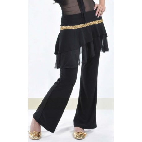 Pantalon de danse pour femme noir et sa jupette