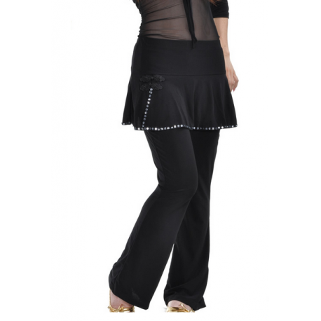 Pantalon de danse noir et doré avec ceinture intégrée