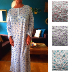 Pyjama femme chemise de nuit manches longues