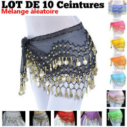 Lot de 10 ceintures de danse orientale à sequins