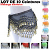 Lot de 10 ceintures de danse orientale à sequins