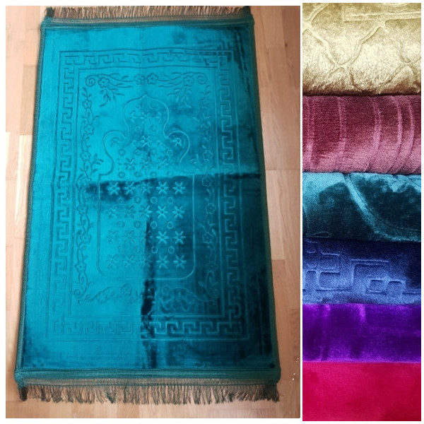 Grand tapis de prière épais ultra-confortable avec motifs en couleurs  (Plusieurs couleurs disponibles) - Sajjadat-Salat pour musulman