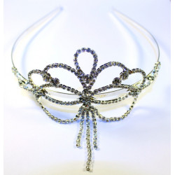 Diadème couronne strass argent tulipe