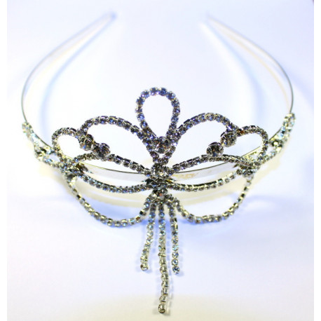 Diadème couronne strass argent tulipe