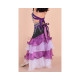 Costume de danse orientale fillette froufrou blanc et violet