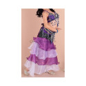 Costume de danse orientale fillette froufrou blanc et violet