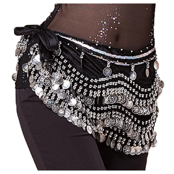 Oriental ceinture velours sequins Or ou Argent