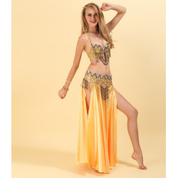 Costume de danse orientale style égyptien couleur or