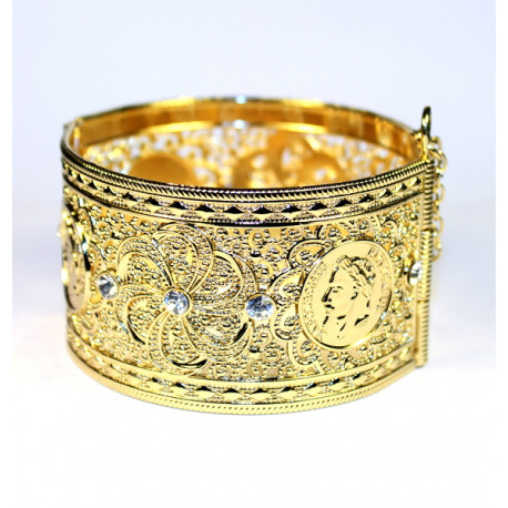Bracelet orientale plaqué fleur et Napoleon