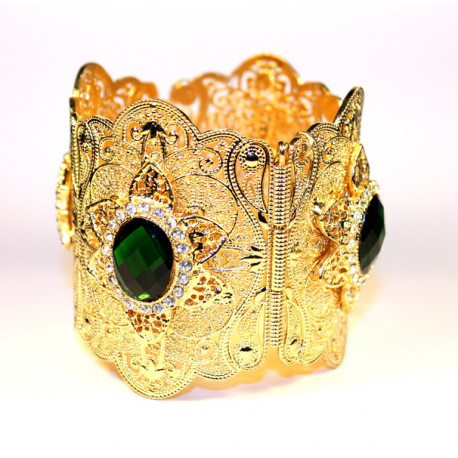 Bijou de tradition orientale plaqué or et vert