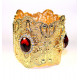 Bracelet oriental manchette plaqué or rouge