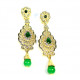 Boucles d'oreilles d'inspiration indiennes or et vert