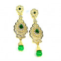 Boucles d'oreilles d'inspiration indiennes or et vert