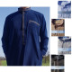 Long qamis homme col droit brodé