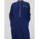 Long qamis homme col droit brodé