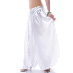 Sarouel de danse orientale satin blanc