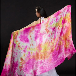 Voile de danse orientale 100% soie tie dye