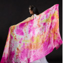 Voile de danse orientale 100% soie tie dye