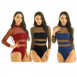 Body de danse femme bi matière modèle chic