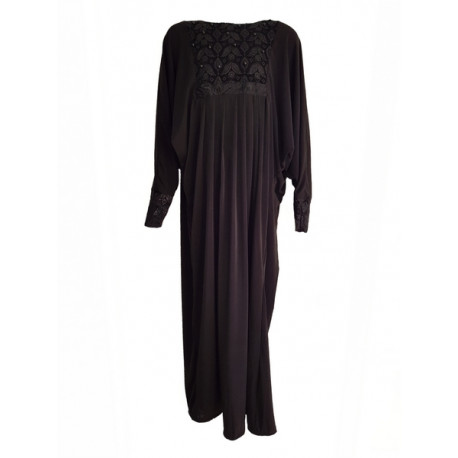 Abaya Fillette noire avec foulard